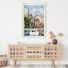 02 - Strasbourg France Watercolor Art Print Hanging above Shelf.jpg