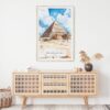 02 - The Pyramids of Giza Watercolor Art Print Hanging above Shelf.jpg