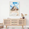02 - The Pyramids of Giza Watercolor Art Print Hanging above Shelf.jpg