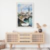 02 - Zurich Switzerland Watercolor Art Print Hanging above Shelf.jpg