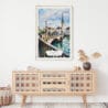 02 - Zurich Switzerland Watercolor Art Print Hanging above Shelf.jpg