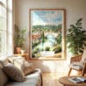 04 - Bern Switzerland Watercolor Wall Art in Boho Living Room.jpg