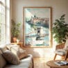 04 - Budapest Hungary Watercolor Wall Art in Boho Living Room.jpg