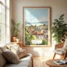 04 - Geneva Switzerland Watercolor Wall Art in Boho Living Room.jpg