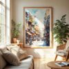 04 - Hanoi Old Quarter Watercolor Wall Art in Boho Living Room.jpg