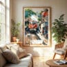 04 - Hanoi Train Street Vietnam Watercolor Wall Art in Boho Living Room.jpg