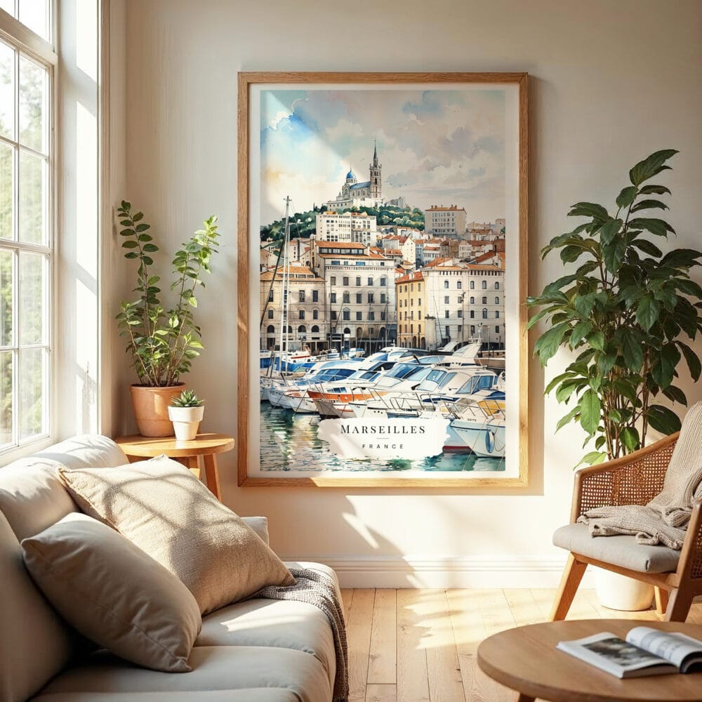 04 - Marseilles Watercolor Wall Art in Boho Living Room.jpg 04 - Marseilles Watercolor Wall Art in Boho Living Room.jpg