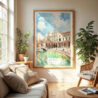 04 - Seville Plaza De Espana Watercolor Wall Art in Boho Living Room.jpg