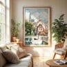 04 - Strasbourg France Watercolor Wall Art in Boho Living Room.jpg