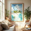 04 - The Bahamas Watercolor Wall Art in Boho Living Room.jpg
