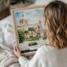 05 - Woman Holding Framed Palermo Watercolor Wall Art - Portrait.jpg