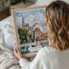 05 - Woman Holding Framed Strasbourg France Watercolor Wall Art - Portrait.jpg