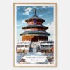 00 - Beijing Forbidden City Watercolor Art Print - Main - Wood Frame.jpg
