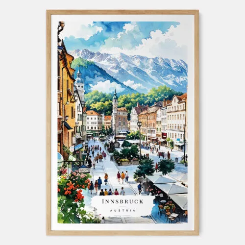 00 - Innsbruck Watercolor Art Print - Main - Wood Frame.jpg