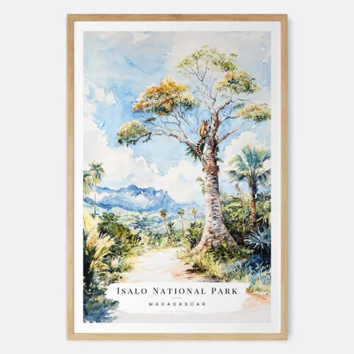 00 - Isalo National Park Watercolor Art Print - Main - Wood Frame.jpg