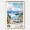 00 - Mount Cook Road NZ Watercolor Art Print - Main - Wood Frame.jpg