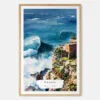 00 - Nazare Portugal Watercolor Art Print - Main - Wood Frame.jpg
