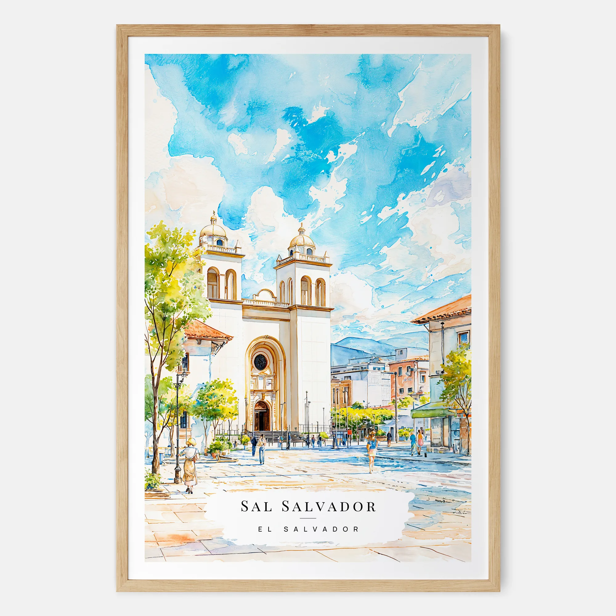 San Salvador Watercolor Art Print