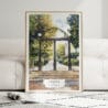 01 - Framed Athens Georgia Arch Watercolor Wall Art leaning against couch - Portrait.jpg