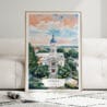 01 - Framed Athens Georgia Watercolor Wall Art leaning against couch - Portrait.jpg