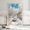 01 - Framed Havana Cuba Watercolor Wall Art leaning against couch - Portrait.jpg