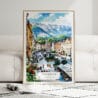 01 - Framed Innsbruck Watercolor Wall Art leaning against couch - Portrait.jpg