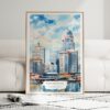 01 - Framed Louisville Kentucky Watercolor Wall Art leaning against couch - Portrait.jpg