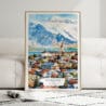 01 - Framed Reykjavik Watercolor Wall Art leaning against couch - Portrait.jpg
