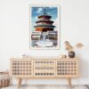 02 - Beijing Forbidden City Watercolor Art Print Hanging above Shelf.jpg