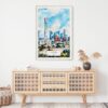 02 - Beijing Skyline Watercolor Art Print Hanging above Shelf.jpg