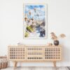 02 - Cappadocia Turkey Watercolor Art Print Hanging above Shelf.jpg