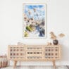 02 - Cappadocia Turkey Watercolor Art Print Hanging above Shelf.jpg