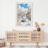 02 - Havana Cuba Watercolor Art Print Hanging above Shelf.jpg