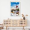 02 - Hilton Head South Carolina Watercolor Art Print Hanging above Shelf.jpg