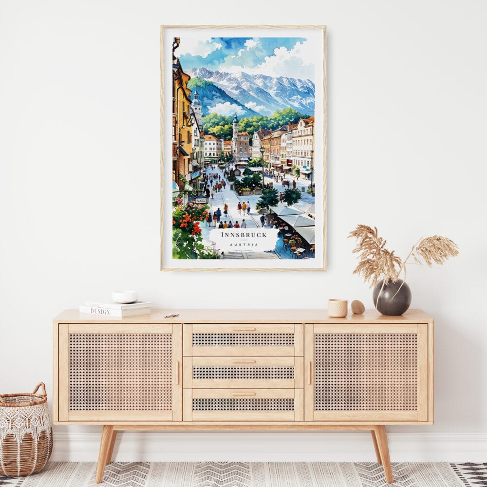 02 - Innsbruck Watercolor Art Print Hanging above Shelf.jpg 02 - Innsbruck Watercolor Art Print Hanging above Shelf.jpg
