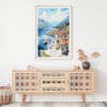 02 - Kontor Montenegro Watercolor Art Print Hanging above Shelf.jpg