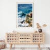02 - Nazare Portugal Watercolor Art Print Hanging above Shelf.jpg