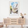 02 - Norwich England Watercolor Art Print Hanging above Shelf.jpg