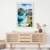 02 - Palawan Philippines Watercolor Art Print Hanging above Shelf.jpg