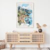 02 - Perast Montenegro Watercolor Art Print Hanging above Shelf.jpg
