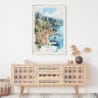 02 - Perast Montenegro Watercolor Art Print Hanging above Shelf.jpg