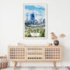 02 - Perth Australia Watercolor Art Print Hanging above Shelf.jpg