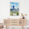 02 - Perth Australia Watercolor Art Print Hanging above Shelf.jpg