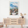 02 - Reykjavik Watercolor Art Print Hanging above Shelf.jpg