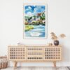 02 - Salzburg Austria Watercolor Art Print Hanging above Shelf.jpg