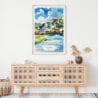 02 - Salzburg Austria Watercolor Art Print Hanging above Shelf.jpg