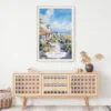 02 - Santa Barbara California Watercolor Art Print Hanging above Shelf.jpg
