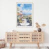 02 - Santa Barbara California Watercolor Art Print Hanging above Shelf.jpg