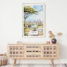 02 - Serengeti Africa Watercolor Art Print Hanging above Shelf.jpg