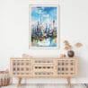 02 - Shanghai China Watercolor Art Print Hanging above Shelf.jpg